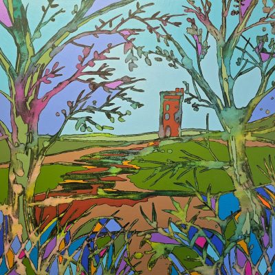 Wilders Folly From Sulham, Acrylic, 70cm x 70cm