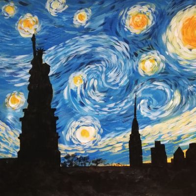 Starry Night Over New York, Acrylic, 20