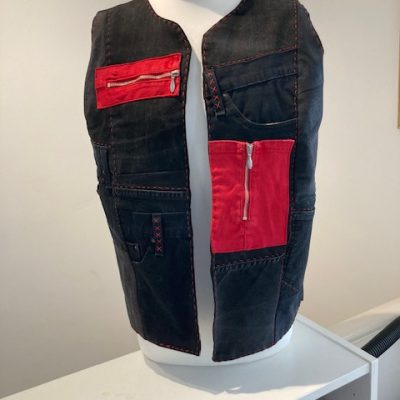 Upcycled denim waistcoat